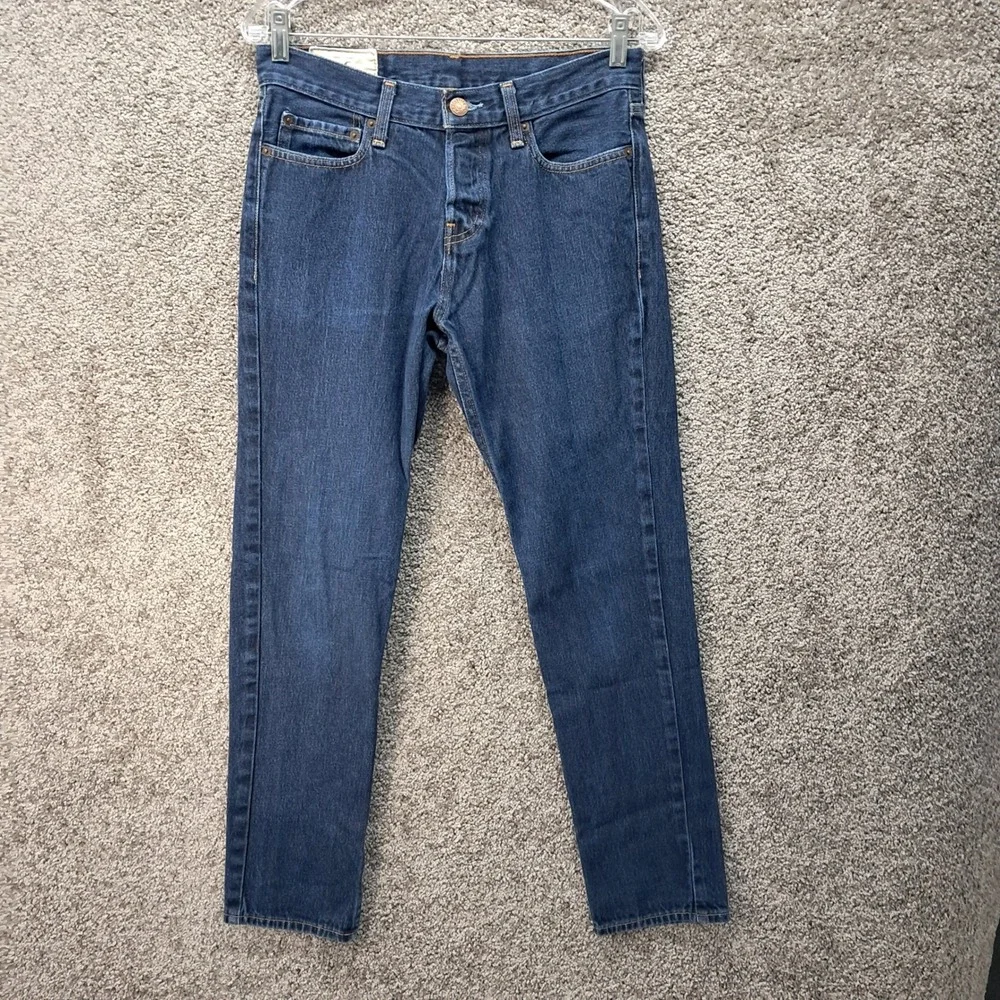 Hollister Mens Dark Wash Button Fly 100% Cotton Jeans W30 L30 Blue